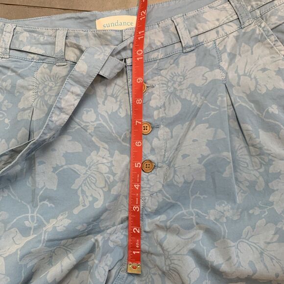 Sundance Womens Pants Sz 6 Blue Floral Straight Trousers Beach Hawaiian Boho - Picture 8 of 10